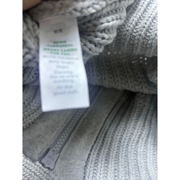 Aerie Gray Chunky Knit Zip Front Cropped Sweater Women’s M Cozy Casual - Picture 7 of 8
